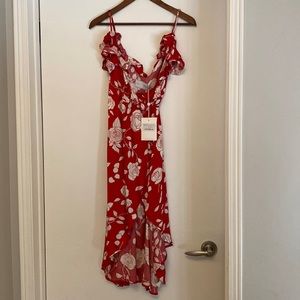 Disney- Beauty & the Beast Red Graden wrap dress, off the shoulder, ladies XS